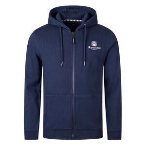 Aquascutum Mens Active Small Logo Full Zip Hoodie / Navy